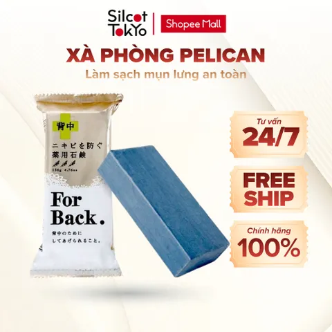 Xà phòng và xịt mụn lưng Pelican For Back Medicated White Conc Nhật Bản