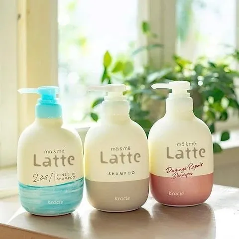 Dầu gội xả Kracie Ma & Me Latte dưỡng tóc chắc khỏe, dành cho cả gia đình Nhật Bản 490ml
