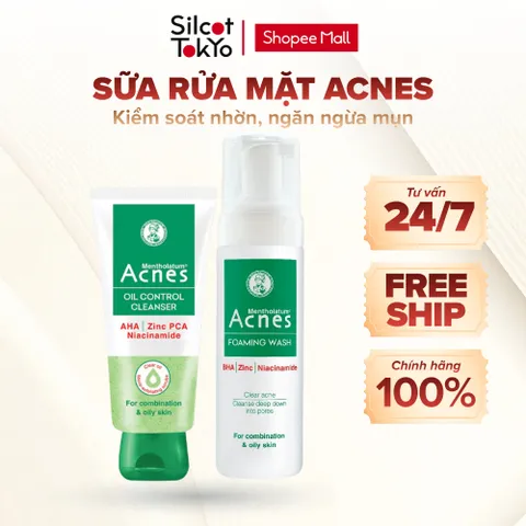 Sữa rửa mặt kiểm soát nhờn ngăn ngừa mụn Acnes White Conc Oil Control Cleanser 100g/ Acnes Foaming Wash 150ml
