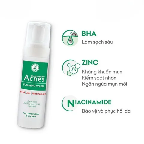 Sữa rửa mặt kiểm soát nhờn ngăn ngừa mụn Acnes White Conc Oil Control Cleanser 100g/ Acnes Foaming Wash 150ml