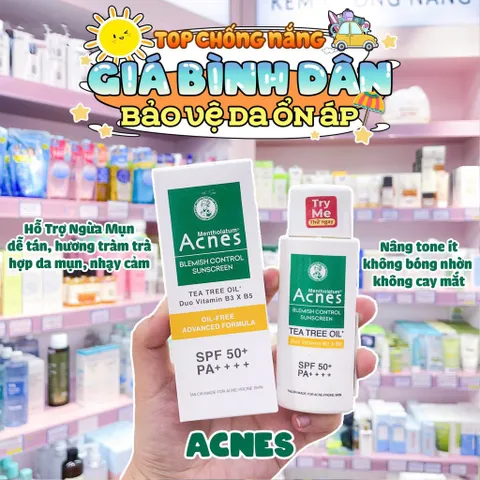Sữa chống nắng cho da dầu mụn Acnes Blemish Control Sunscreen White Conc 50g