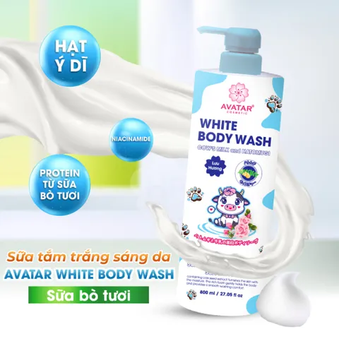 Sữa tắm dưỡng trắng sáng da Avatar Body Wash 800ml