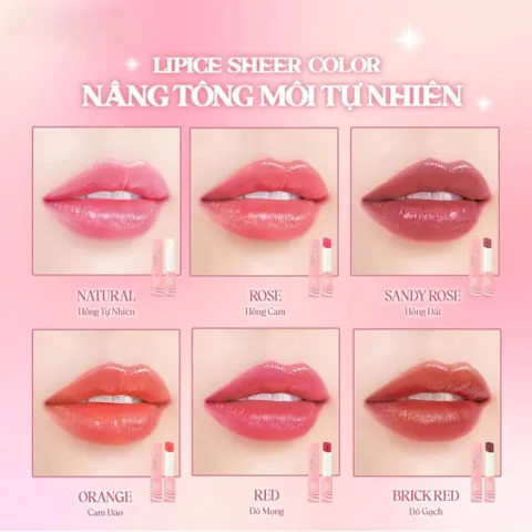 Son dưỡng có màu hiệu chỉnh sắc môi Lipice Sheer Color 2.4g  - Đỏ gạch