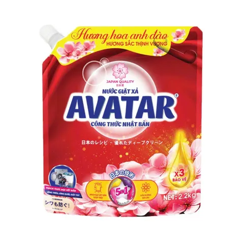 Nước Giặt 5 Trong 1 Avatar Hương Hoa Oải Hương, Hoa Anh Đào Làm Sạch Sâu, Lưu Hương Dài Lâu