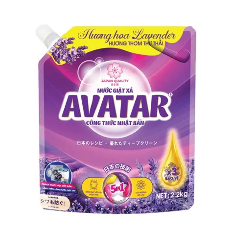 Nước Giặt 5 Trong 1 Avatar Hương Hoa Oải Hương, Hoa Anh Đào Làm Sạch Sâu, Lưu Hương Dài Lâu
