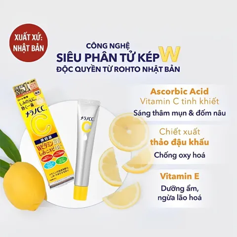 Tinh chất dưỡng trắng da, hỗ trợ mờ nám Serum Melano CC Whitening Essence White Conc Nhật Bản 20ml