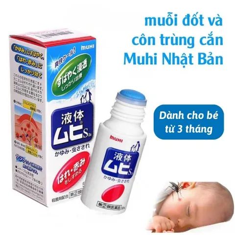 Lăn muỗi đốt Muhi, lăn bôi giảm ngứa muỗi và côn trùng đốt Nhật Bản Lọ 50ml