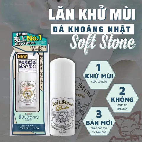 Lăn nách đá khoáng khô thoáng Soft Stone Deonatulle	 Nhật Bản