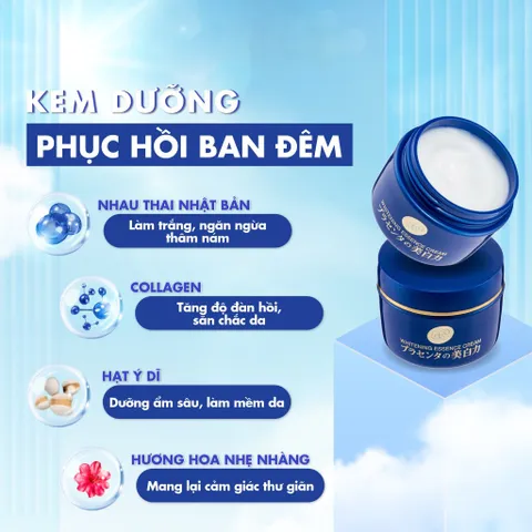 Kem dưỡng trắng da Meishoku Whitening Essence Cream White Conc Nhật Bản 55g