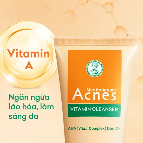 Sữa rửa mặt vitamin làm sáng da, mờ sẹo thâm dạng kem Acnes Vitamin Cleanser 100g 846605