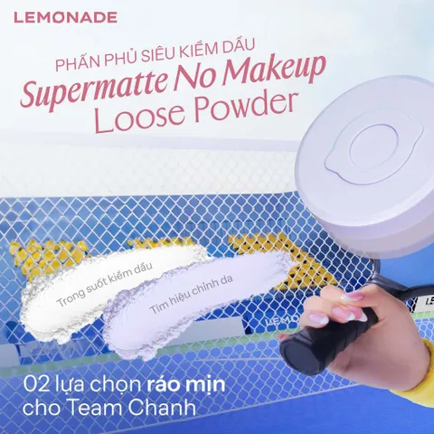 Phấn phủ mỏng nhẹ kiềm dầu, thuần chay chống nắng Lemonade Supermatte No Makeup Loose Powder 9g