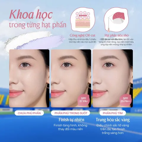 Phấn phủ mỏng nhẹ kiềm dầu, thuần chay chống nắng Lemonade Supermatte No Makeup Loose Powder 9g