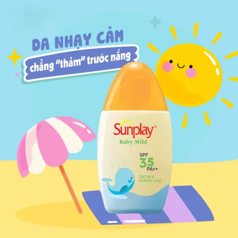 Sữa chống nắng Sunplay cho bé từ 6 tháng tuổi và da nhạy cảm Sunplay Baby Mild SPF 35, PA++ 30g