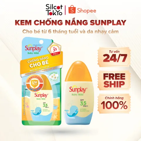 Sữa chống nắng Sunplay cho bé từ 6 tháng tuổi và da nhạy cảm Sunplay Baby Mild SPF 35, PA++ 30g