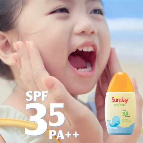 Sữa chống nắng Sunplay cho bé từ 6 tháng tuổi và da nhạy cảm Sunplay Baby Mild SPF 35, PA++ 30g