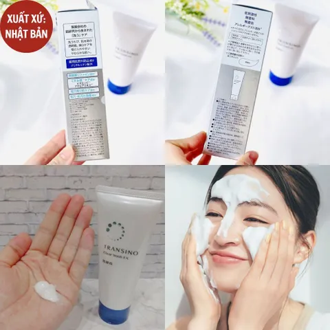 Sữa rửa mặt trắng da Transino Clear Wash White Conc dưỡng trắng giảm nám tàn nhang hiệu quả 100g