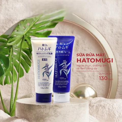 Sữa rửa mặt Hatomugi The Medicated Facial Foam White Conc ngừa mụn, dưỡng ẩm và làm sáng da