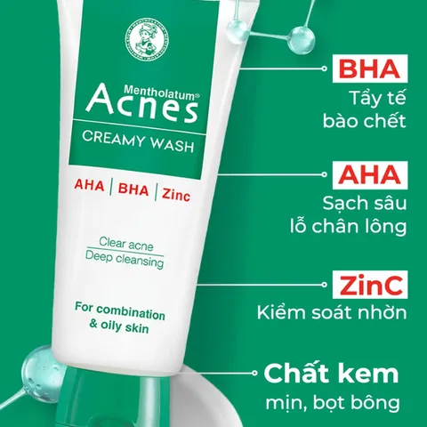 Sữa rửa mặt ngăn ngừa mụn Acnes Creamy Wash 100g