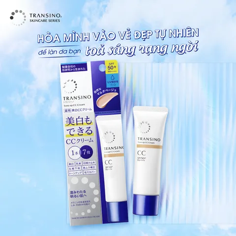 Kem CC Trang Điểm Trắng Sáng Da Transino Tone Up CC Cream 30g
