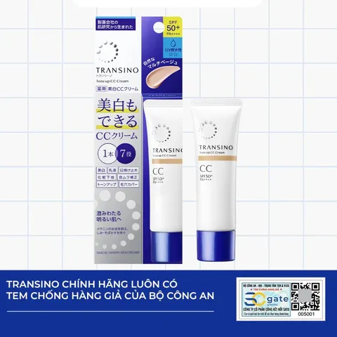 Kem CC Trang Điểm Trắng Sáng Da Transino Tone Up CC Cream 30g