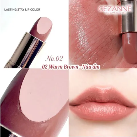 Son lì Cezanne Lasting Stay Lip Color giữ màu lâu trôi mềm mịn tự nhiên 4g