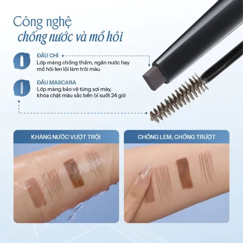 Chì kẻ mày 2 đầu Lemonade Dual Eyebrow 2.75g (Mascara 2.5g + Pencil 0.25g)