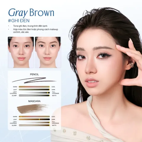 Chì kẻ mày 2 đầu Lemonade Dual Eyebrow 2.75g (Mascara 2.5g + Pencil 0.25g)