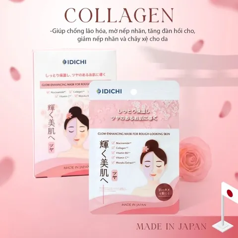 Mặt nạ dưỡng da siêu tinh chất IDICHI mềm mịn, căng bóng Nhật Bản Hộp 5 miếng