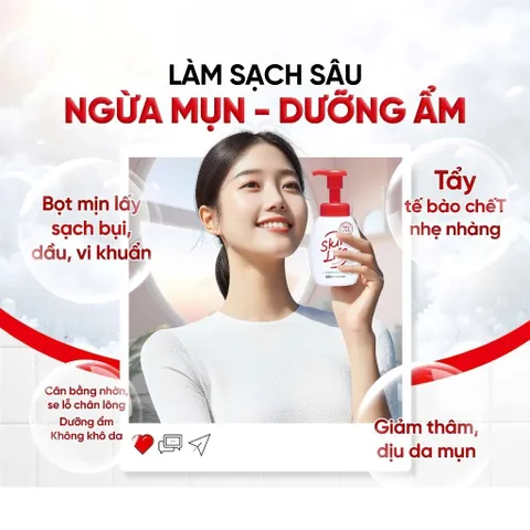 Sữa Rửa Mặt Cow Skinlife Foam 160ml - Làm Sạch Sâu & Kiểm Soát Dầu, Ngừa Mụn Cho Da Dầu Nhạy Cảm