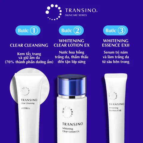 Kem tẩy trang Transino Clear Cleansing EX loại bỏ bụi bẩn, dầu thừa, làm sạch da dịu nhẹ Tuýp 110g