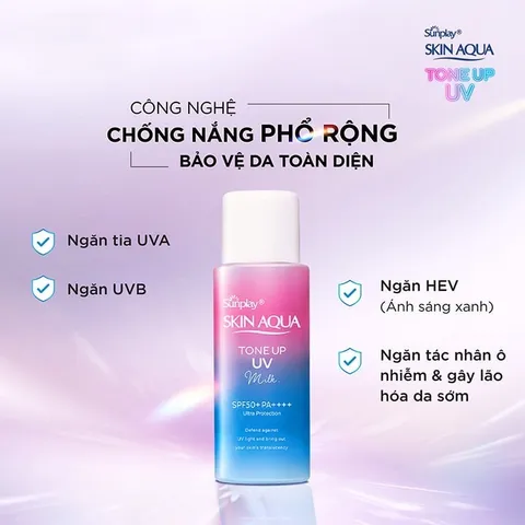 Kem chống nắng nâng tông Sunplay Skin Aqua Tone Up UV Essence Lavender White Conc SPF 50+ PA++++ 50g