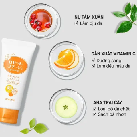 Gel tẩy tế bào chết Rosette Peeling Gel White Conc Nhật Bản - Tuýp 120g