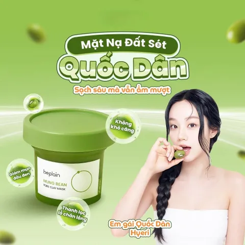 Mặt nạ đất sét Beplain Mung Bean Pore Clay Mask chiết xuất đậu xanh 120ml