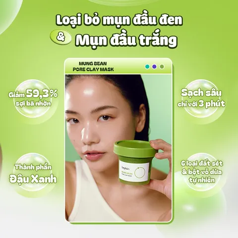 Mặt nạ đất sét Beplain Mung Bean Pore Clay Mask chiết xuất đậu xanh 120ml