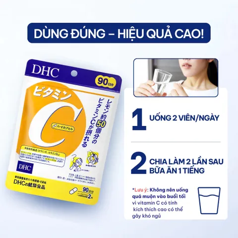 Viên uống DHC Vitamin C hỗ trợ sáng da, giảm thâm, tăng đề kháng