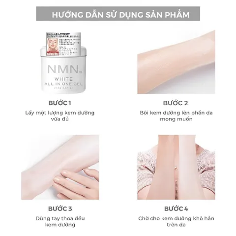 Kem, Gel Dưỡng Trắng Da NMN White All In One Gel White Conc Nhật Bản cấp ẩm phục hồi 245g