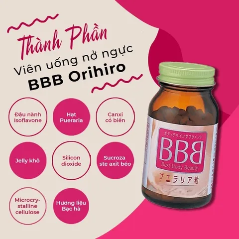 Viên uống nở ngực BBB Best Beauty Body White Conc Nhật Bản