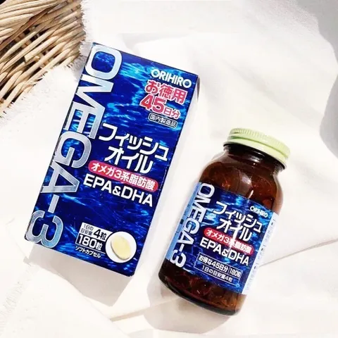 Viên uống dầu cá Omega 3 bổ mắt, bổ não Orihiro Nhật Bản 180 viên