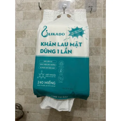 Khăn lau mặt dùng 1 lần spa Likado White Conc Cuộn 50 khăn/Gói rút 80 khăn/ Túi rút 240 tờ (20x20cm)