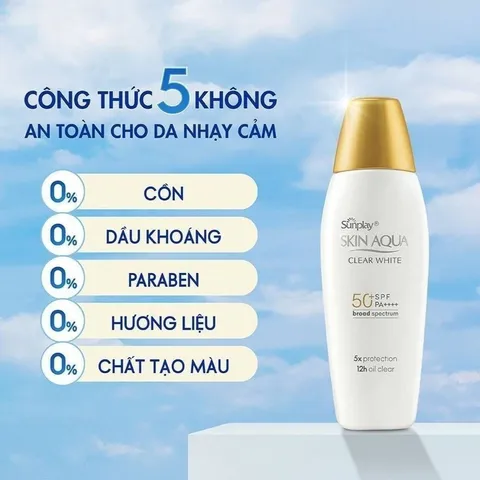 Kem chống nắng kiềm dầu Sunplay Skin Aqua Clear White Eco White Conc SPF50, PA++++ 25g, 55g