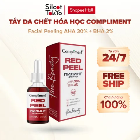Serum Red Peel Compliment AHA 30% + BHA 2% - Tẩy Tế Bào Chết Hóa Học, Tái Tạo Sáng Da, Kiềm Dầu 27ml