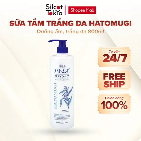 Sữa tắm dưỡng da Reihaku Hatomugi Body Soap Nhật Bản làm sáng, mềm mịn da - Chai 800ml