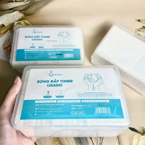 Bông đắp toner lotion mask Likado White Conc cotton mềm Hộp 1000 miếng/ Túi 300 miếng kéo dãn