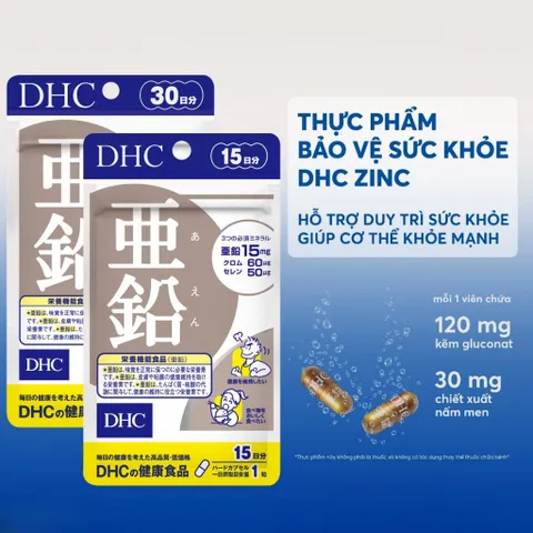 Viên Uống Kẽm DHC Nhật Bản Giảm Rụng Tóc, Đẹp Da, Tăng Đề Kháng