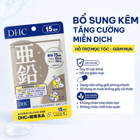 Viên Uống Kẽm DHC Nhật Bản Giảm Rụng Tóc, Đẹp Da, Tăng Đề Kháng