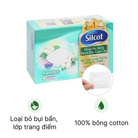 Bông trang điểm (bông tẩy trang) cao cấp Silcot Premium White Conc 66 miếng/hộp