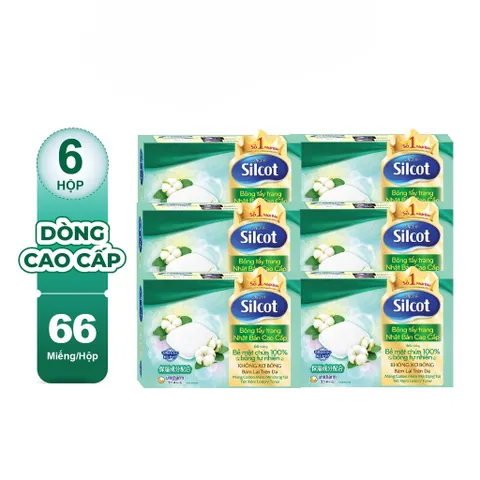 Bông trang điểm (bông tẩy trang) cao cấp Silcot Premium White Conc 66 miếng/hộp