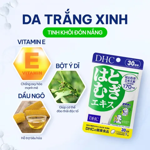 Viên Uống DHC Adlay Extract Làm Sáng Da, Mờ Sạm Nám, Chống Oxy Hóa Từ Nhật Bản