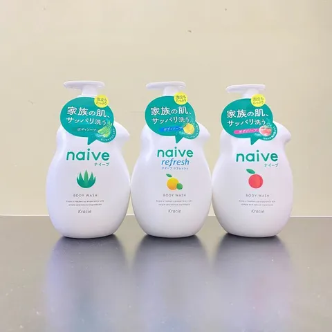 Sữa tắm Kracie Naive 530ml đào, lô hội, chanh bưởi White Conc Nhật Bản