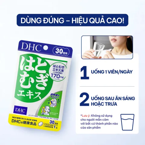 Viên Uống DHC Adlay Extract Làm Sáng Da, Mờ Sạm Nám, Chống Oxy Hóa Từ Nhật Bản
